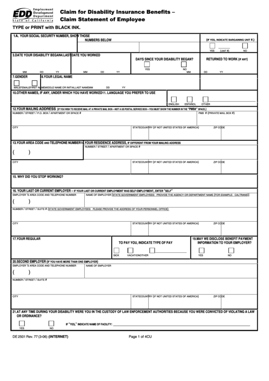 Printable De 2501 Form Printable Forms Free Online Printable De 2501 Form Printable Forms Free Online