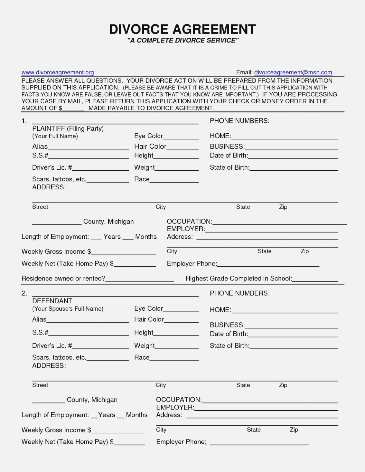 Printable Divorce Form Printable Form 2024