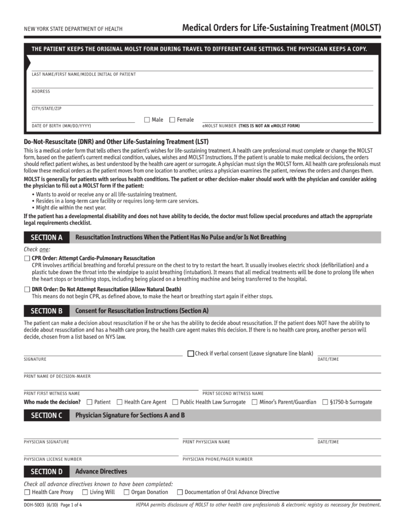Printable Dnr Form New York Printable Form 2024