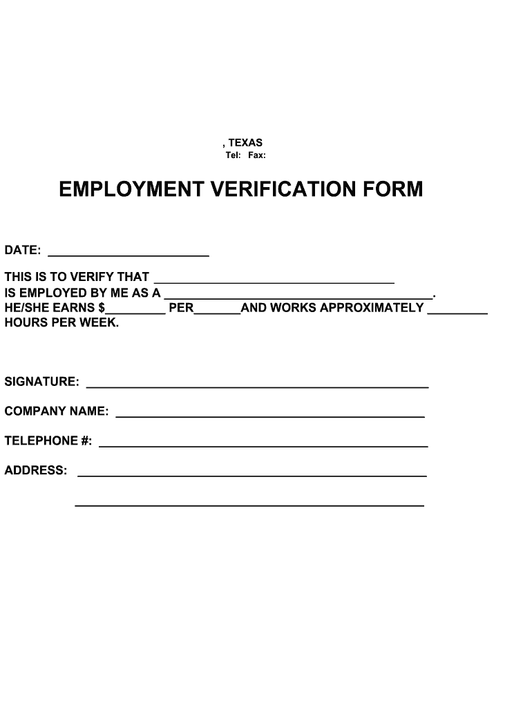Printable Employment Verification Form Template Printable Forms Free 