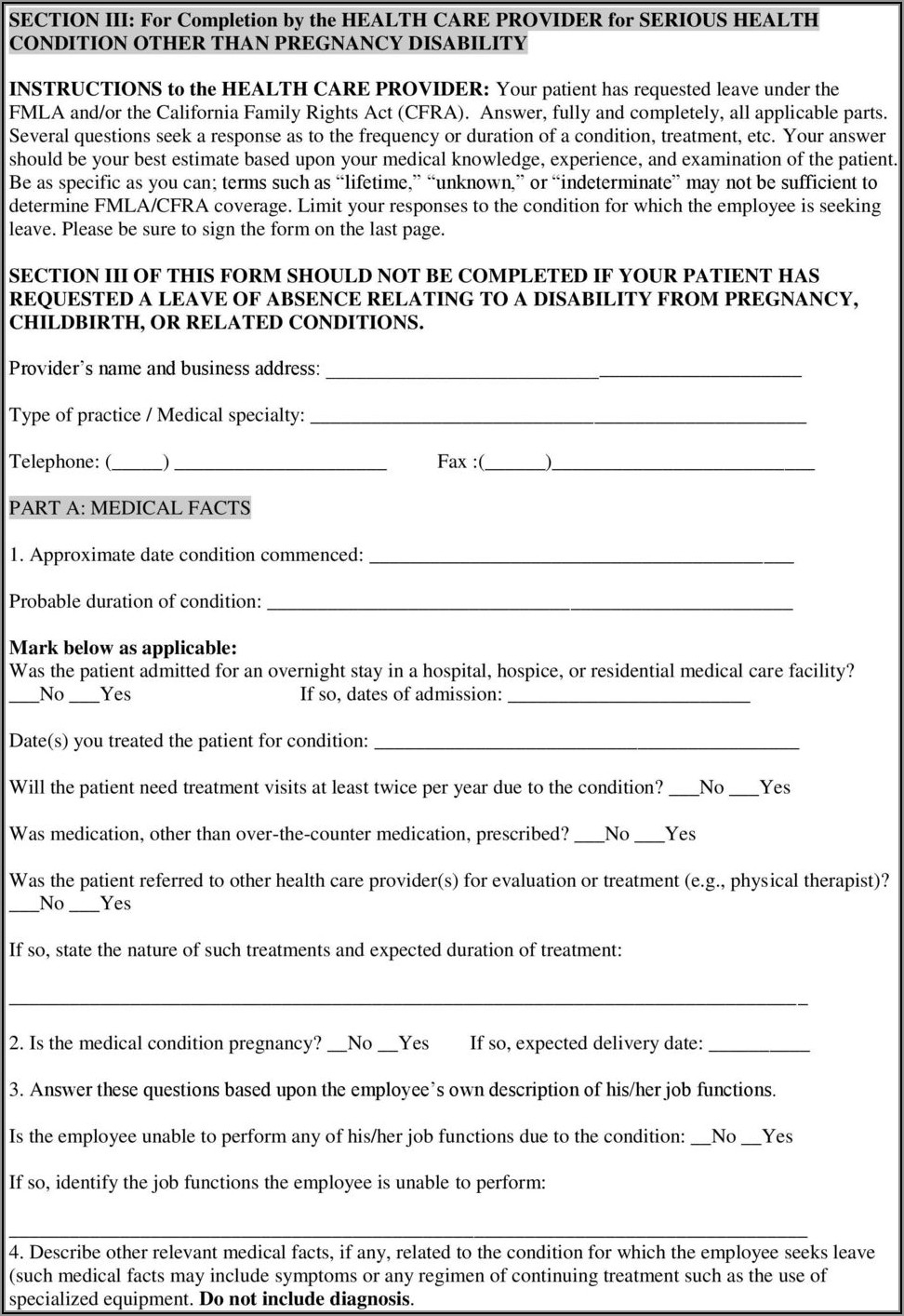 Printable Fmla Forms