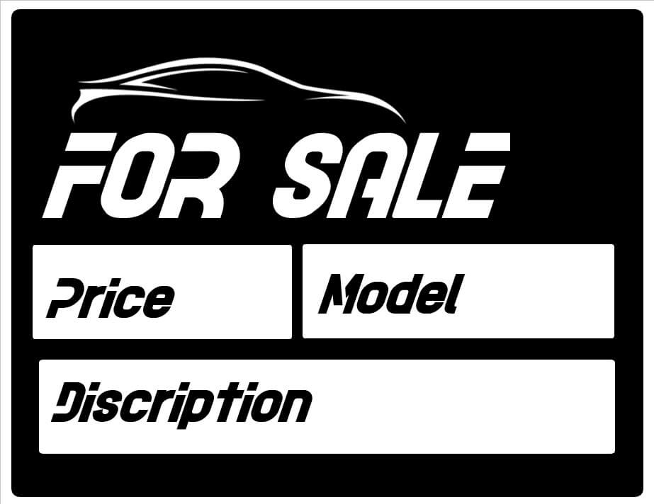 Printable For Sale Sign For Car Room Surf