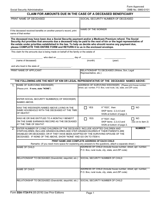 Printable Form 1724 Printable Forms Free Online