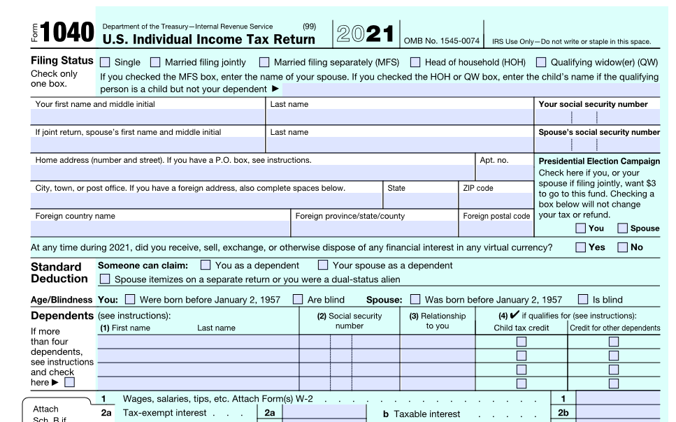 Printable Forms From Irs Fillable Form 2025