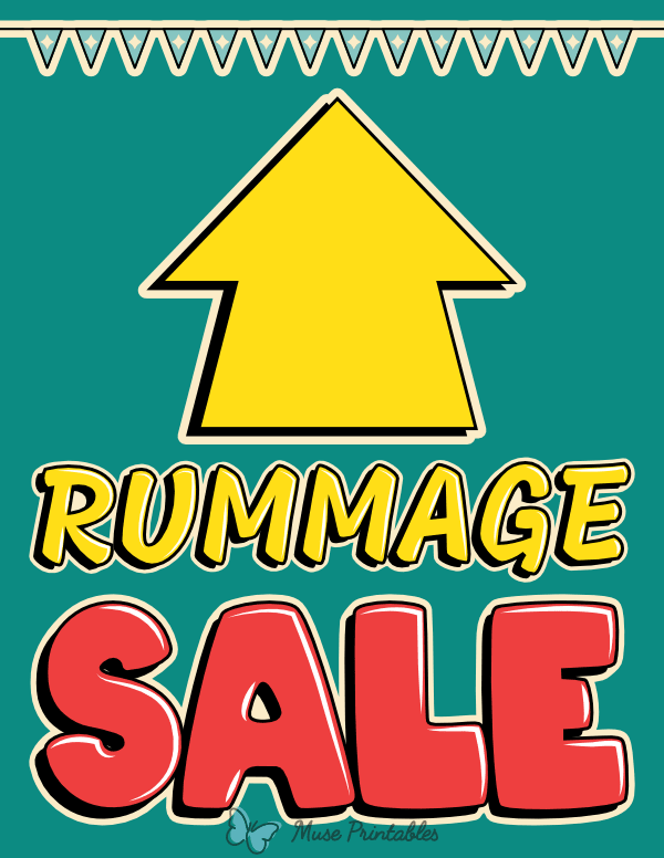 Printable Fun Up Arrow Rummage Sale Sign