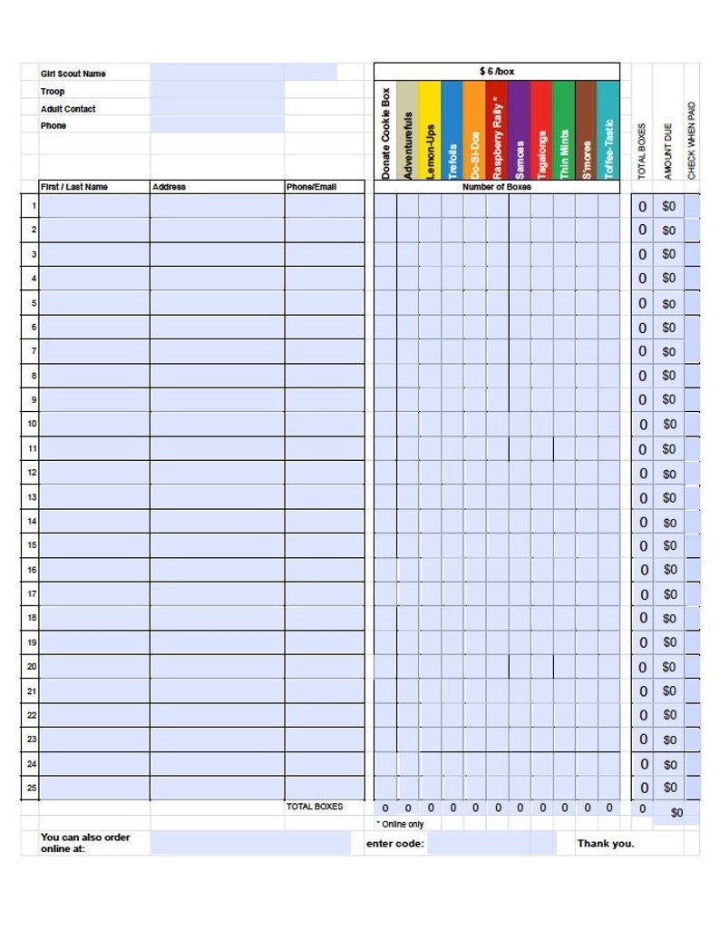 Printable Girl Scout Cookie Order Form 2024 Free Printable Forms Free 