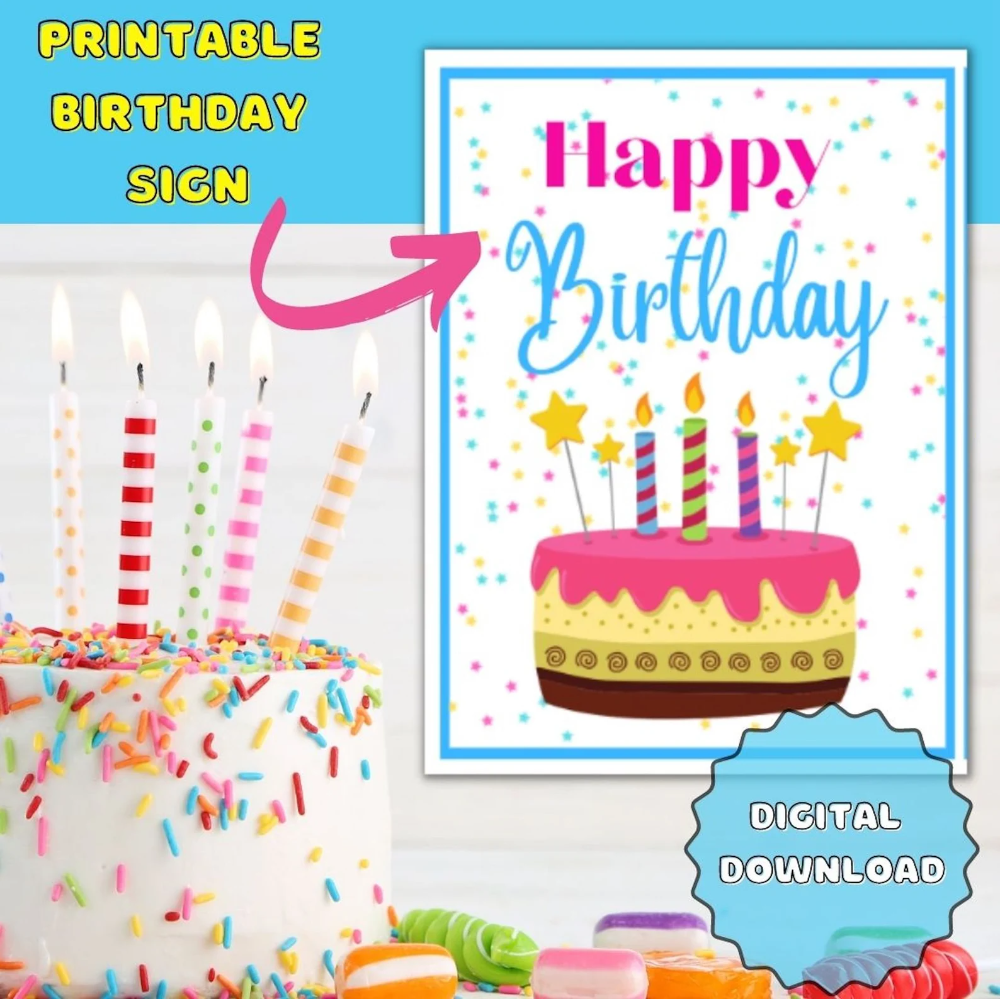 Printable Happy Birthday Sign Happy Birthday Happy Birthday Sign