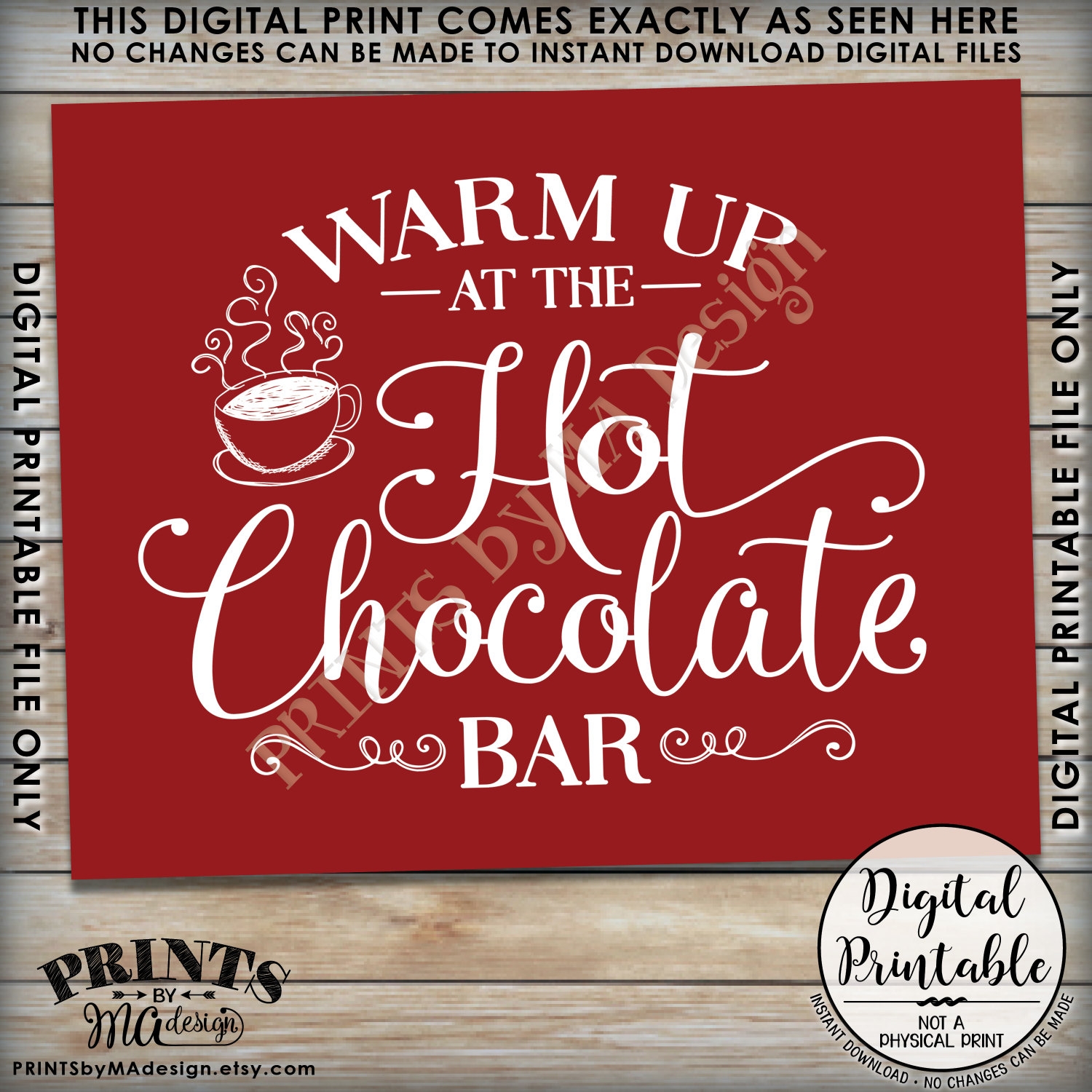 Printable Hot Chocolate Bar Sign Printable Calendars AT A GLANCE