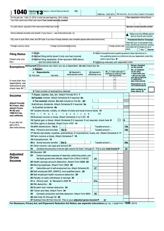 Printable Income Tax Form 1040 Printable Form 2024