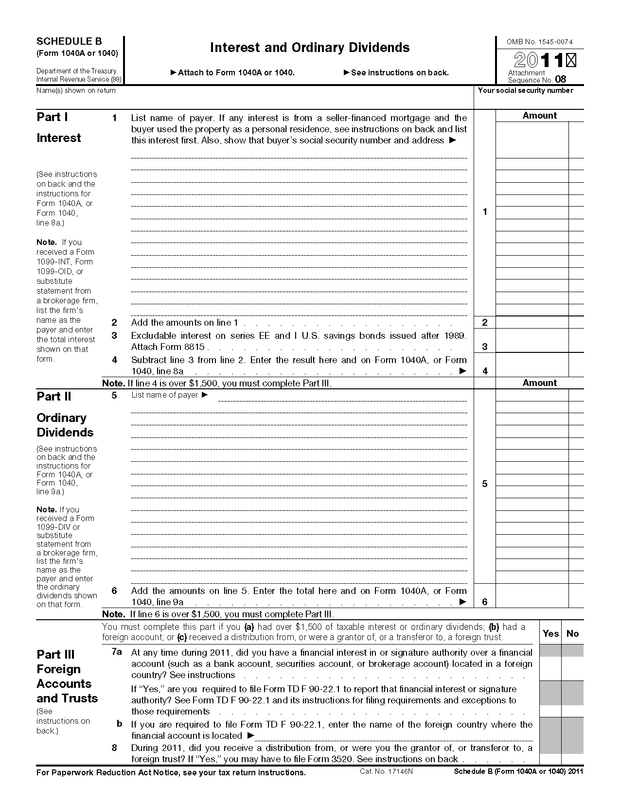 Printable Irs Form 1040 Schedule B Printable Forms Free Online Printable Irs Form 1040 Schedule B Printable Forms Free Online