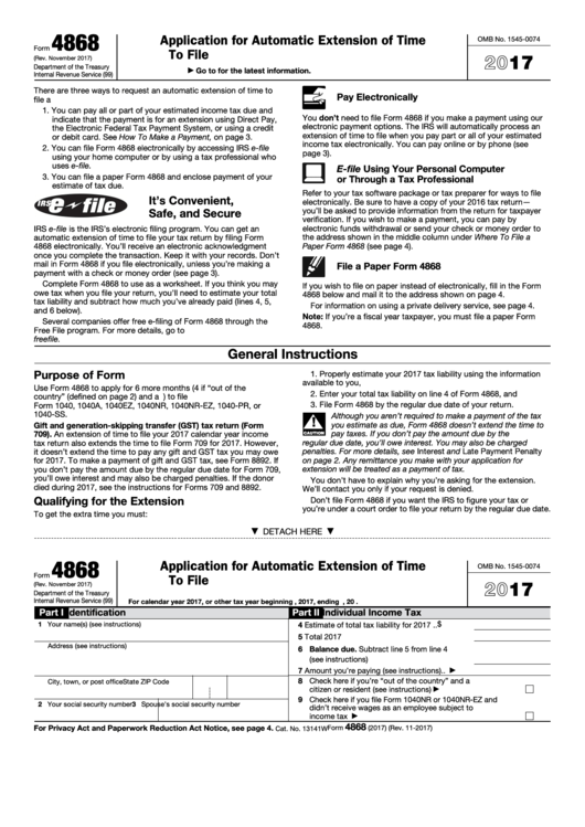 Printable Irs Form 4868 Printable Forms Free Online