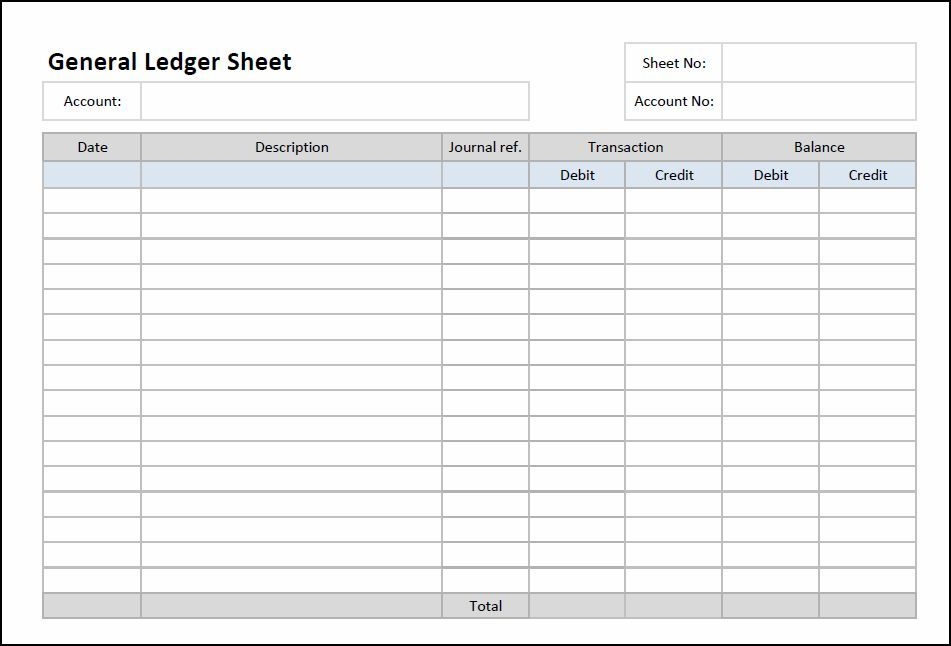 Printable Ledger Templates Room Surf