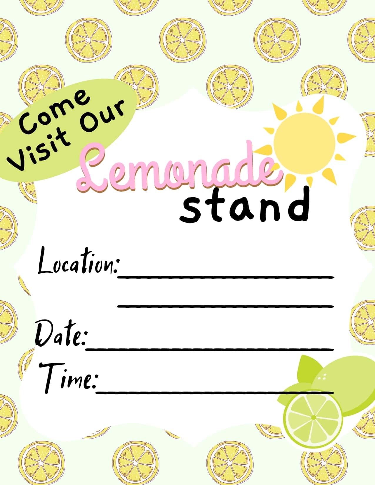 Printable Lemonade Stand Sign Worksheets Library