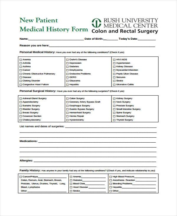 Printable Medical Forms Printable Forms Free Online