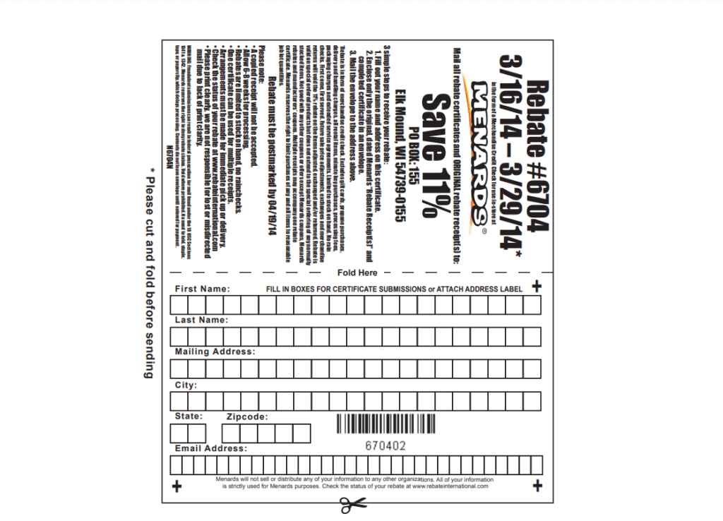 Printable Menards Rebate Form 2024 MenardsRebateForms