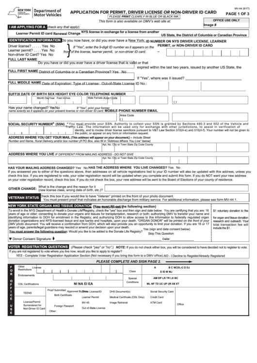 Printable Mv 44 Form