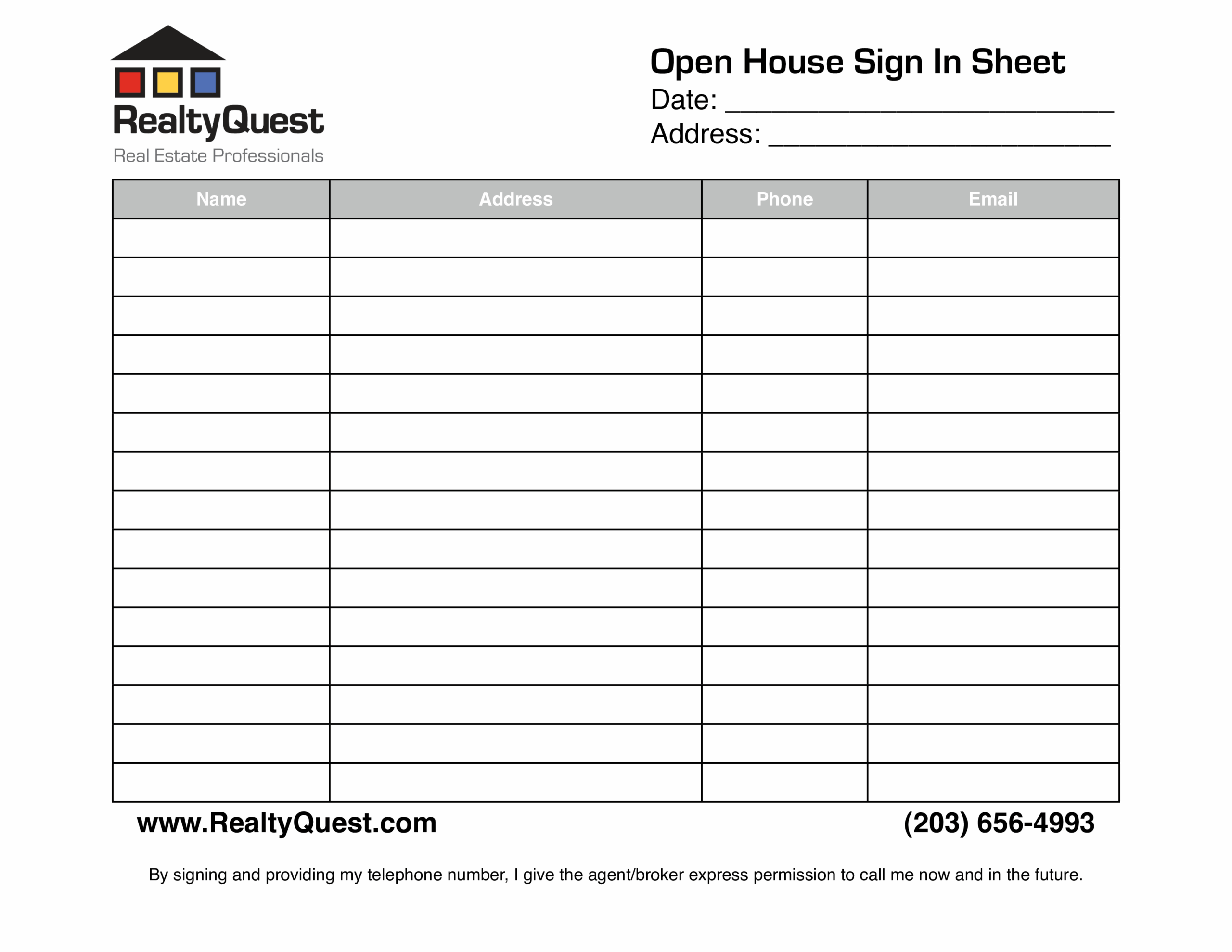 Printable Open House Sign In Sheet Template Printable Templates