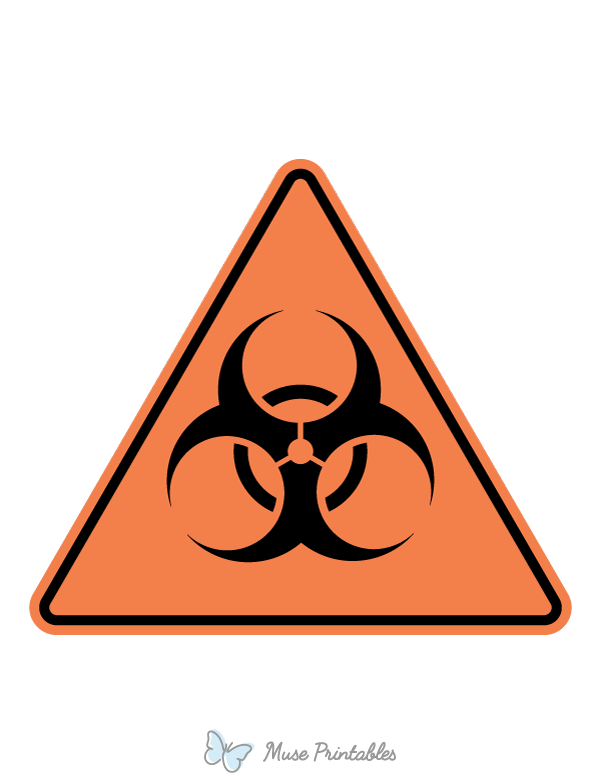 Printable Orange Biohazard Sign