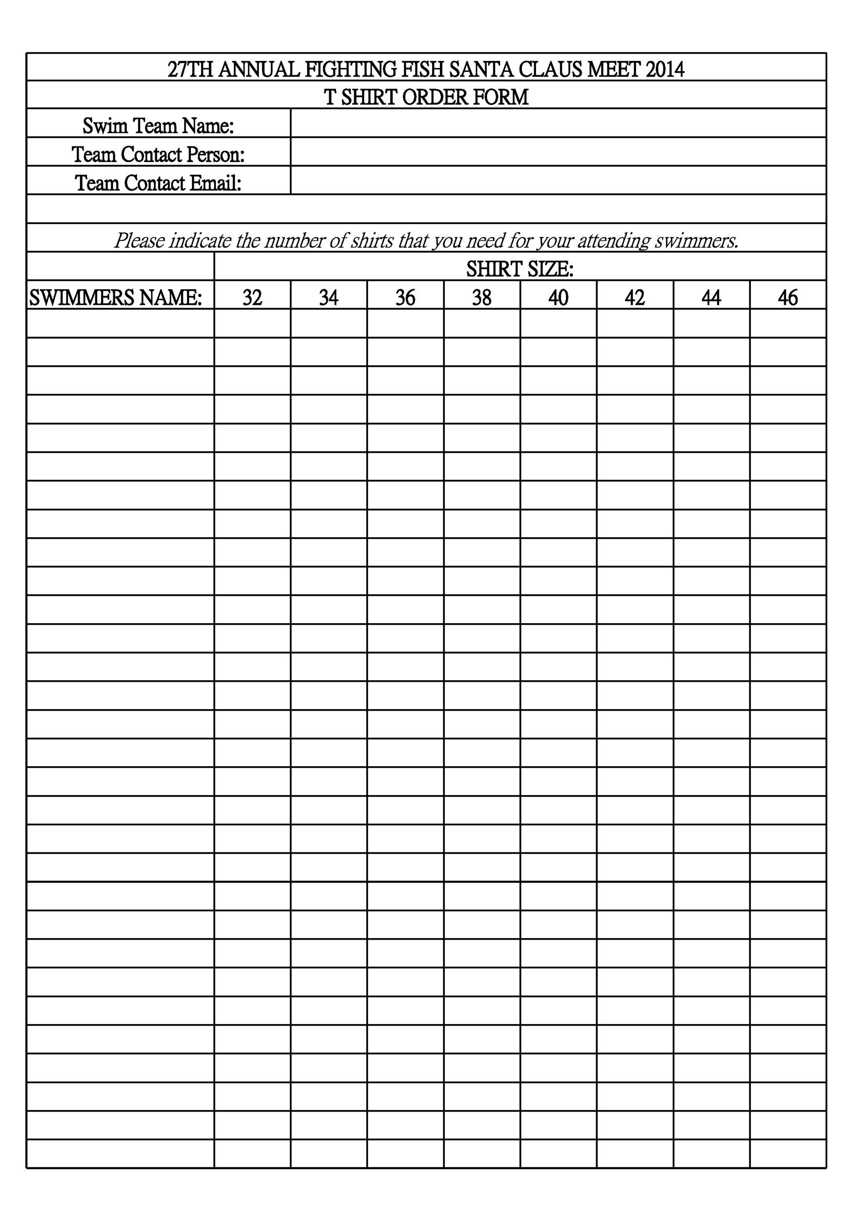 Printable Order Form Template Free Download Printable Forms Free Online