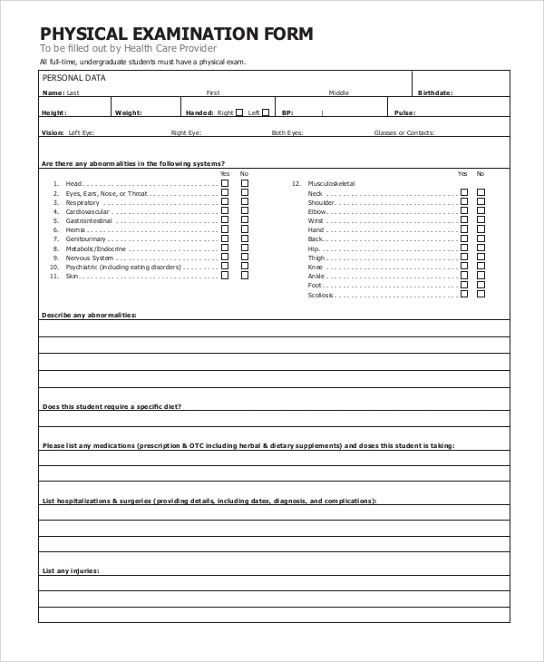 Printable Physical Form Printable Form 2024