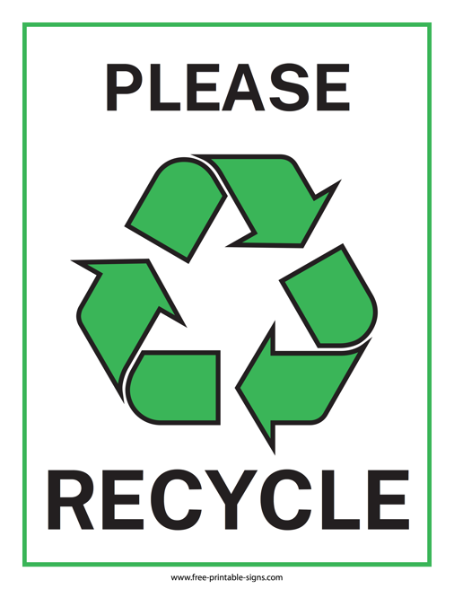 Printable Recycling Signs Free Printable Signs