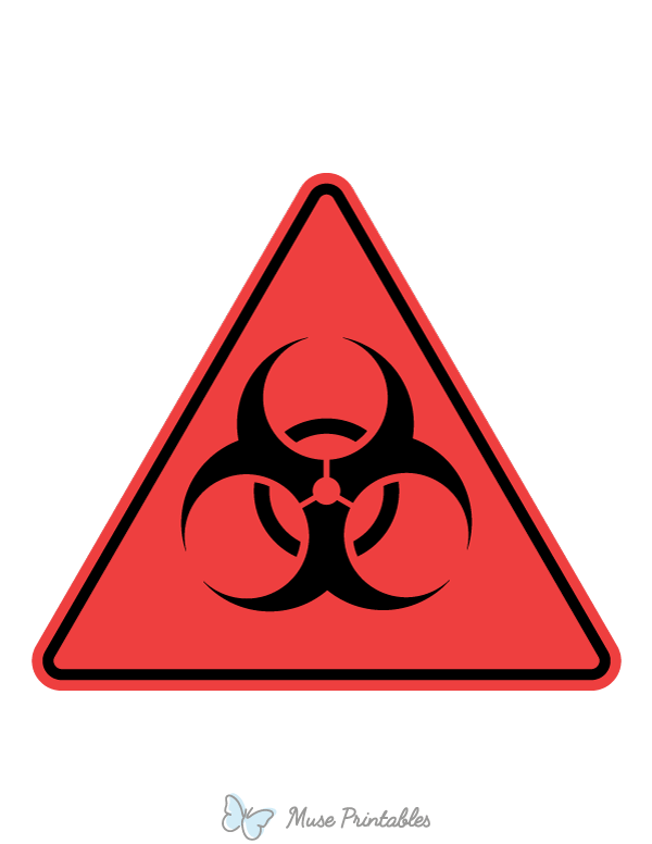 Printable Red Biohazard Sign