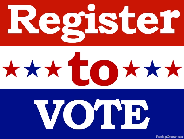 Printable Register To Vote Sign