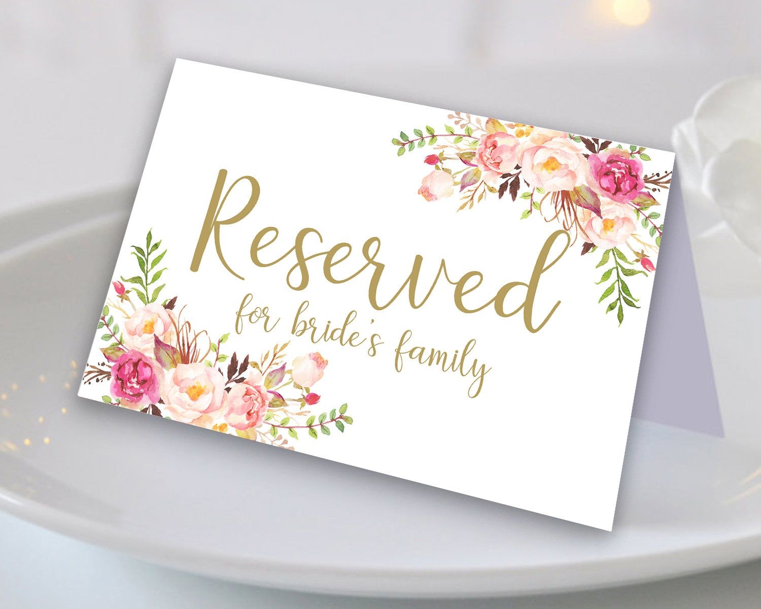 Printable Reserved Signs For Tables