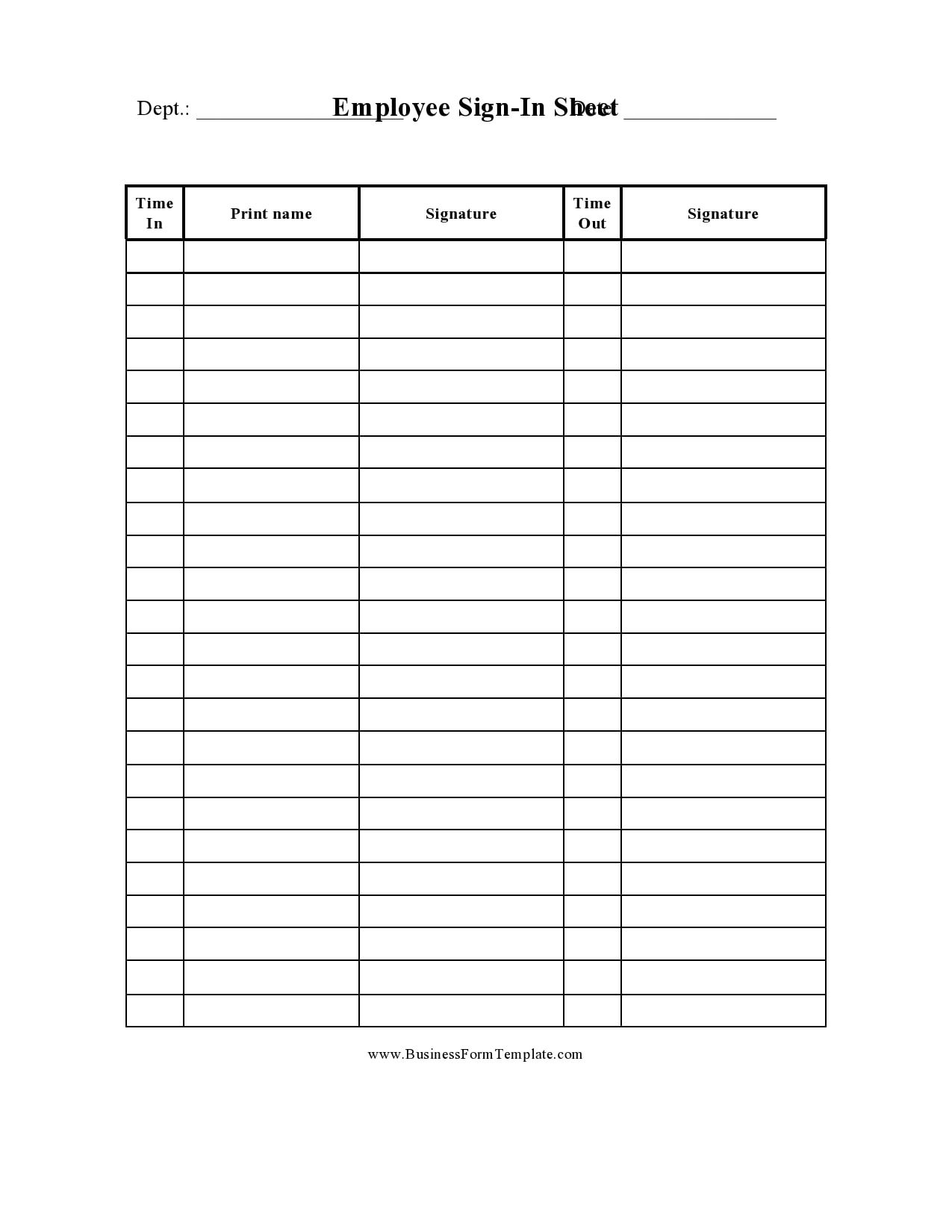 Printable Sign Out Sheet Template Sign Out Sheet Template Printable 