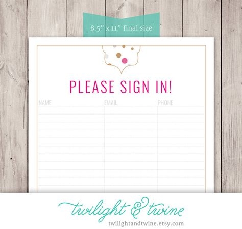 Printable Sign Sheets