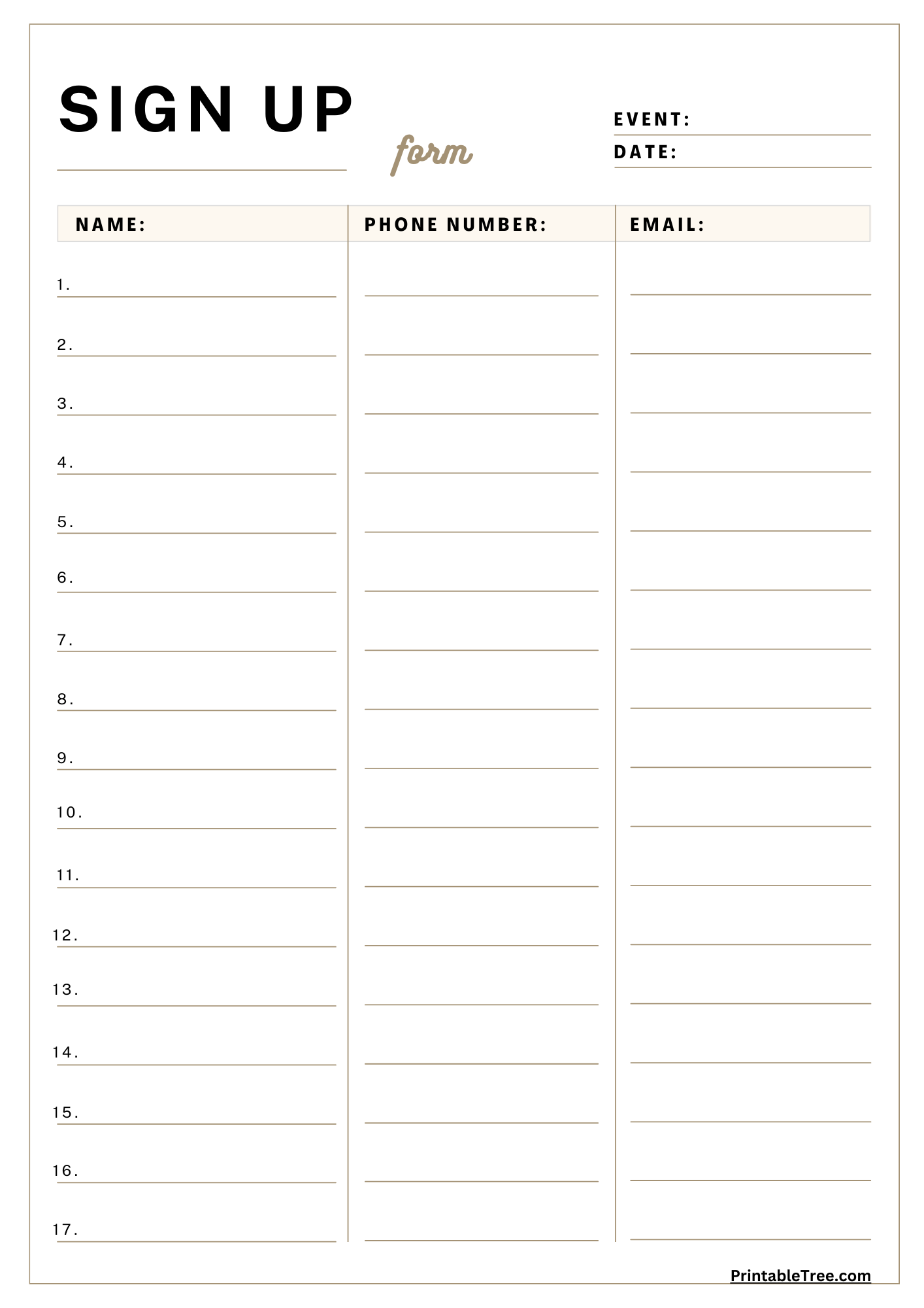 Printable Sign Sheets Printable Free Templates Printable Sign Sheets Printable Free Templates