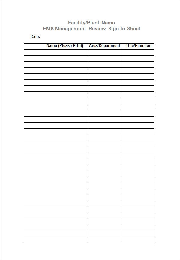 Printable Sign Sheets