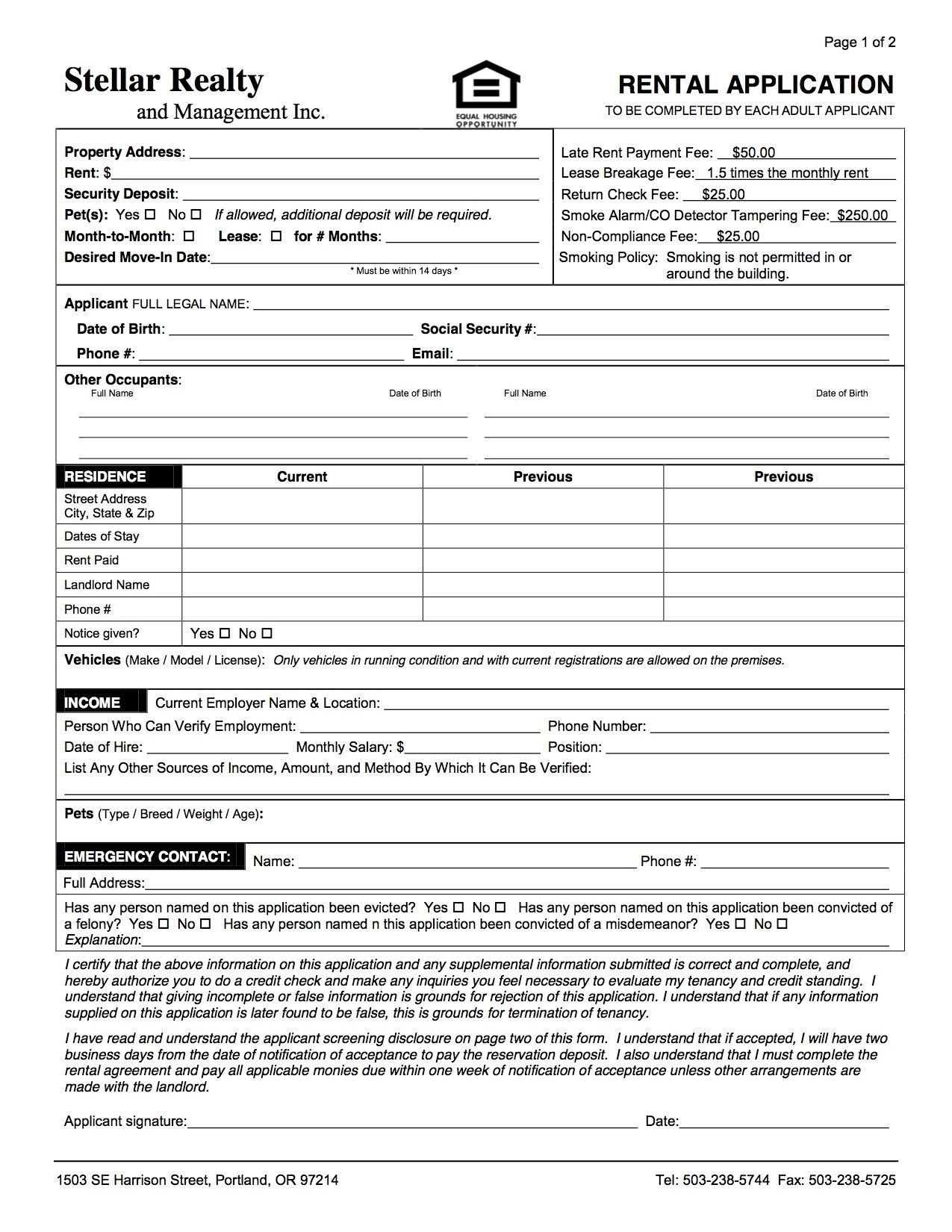Printable Simple Rental Application Form Printable Forms Free Online