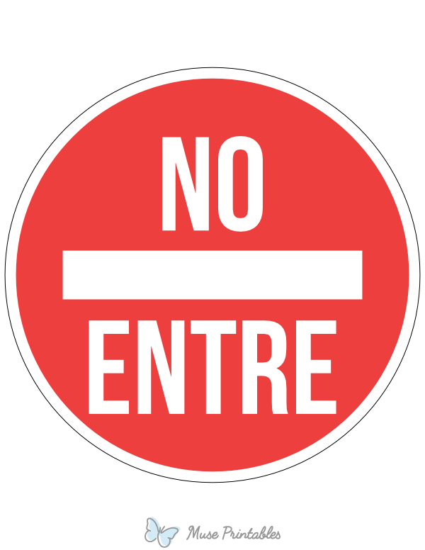 Printable Spanish Do Not Enter Sign