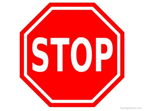 Printable Stop Sign Construction Signs Sign Language Phrases Stop Sign