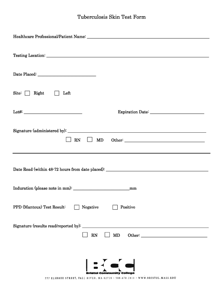 Printable Tb Skin Test Form Printable Form 2024