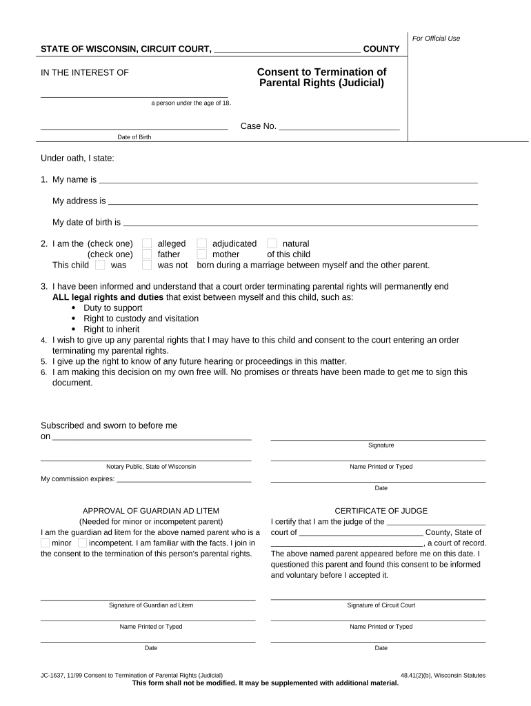 Printable Termination Of Parental Rights Form Montana Printable Forms 