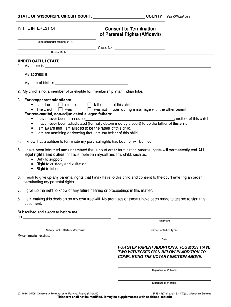 Printable Termination Of Parental Rights Form Printable Form 2024