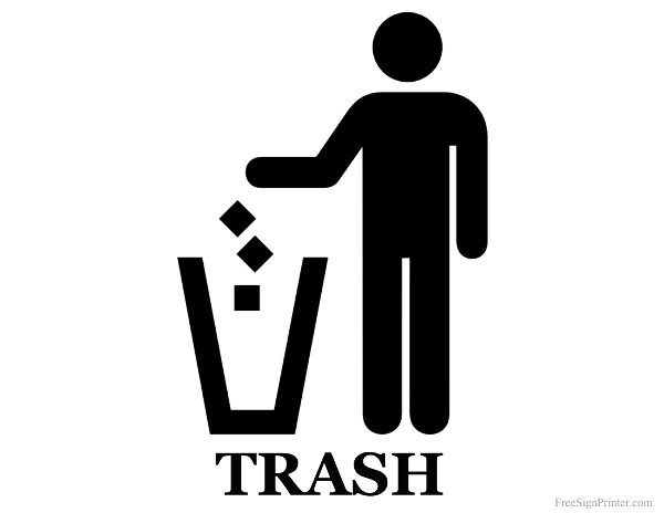 Printable Trash Can Sign