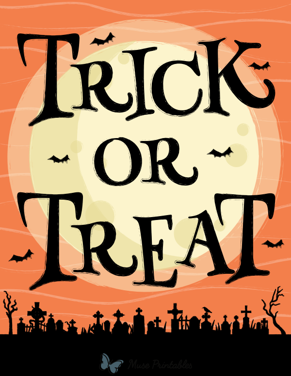 Printable Trick Or Treat Sign