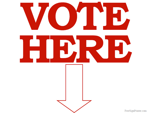 Printable Vote Here Sign