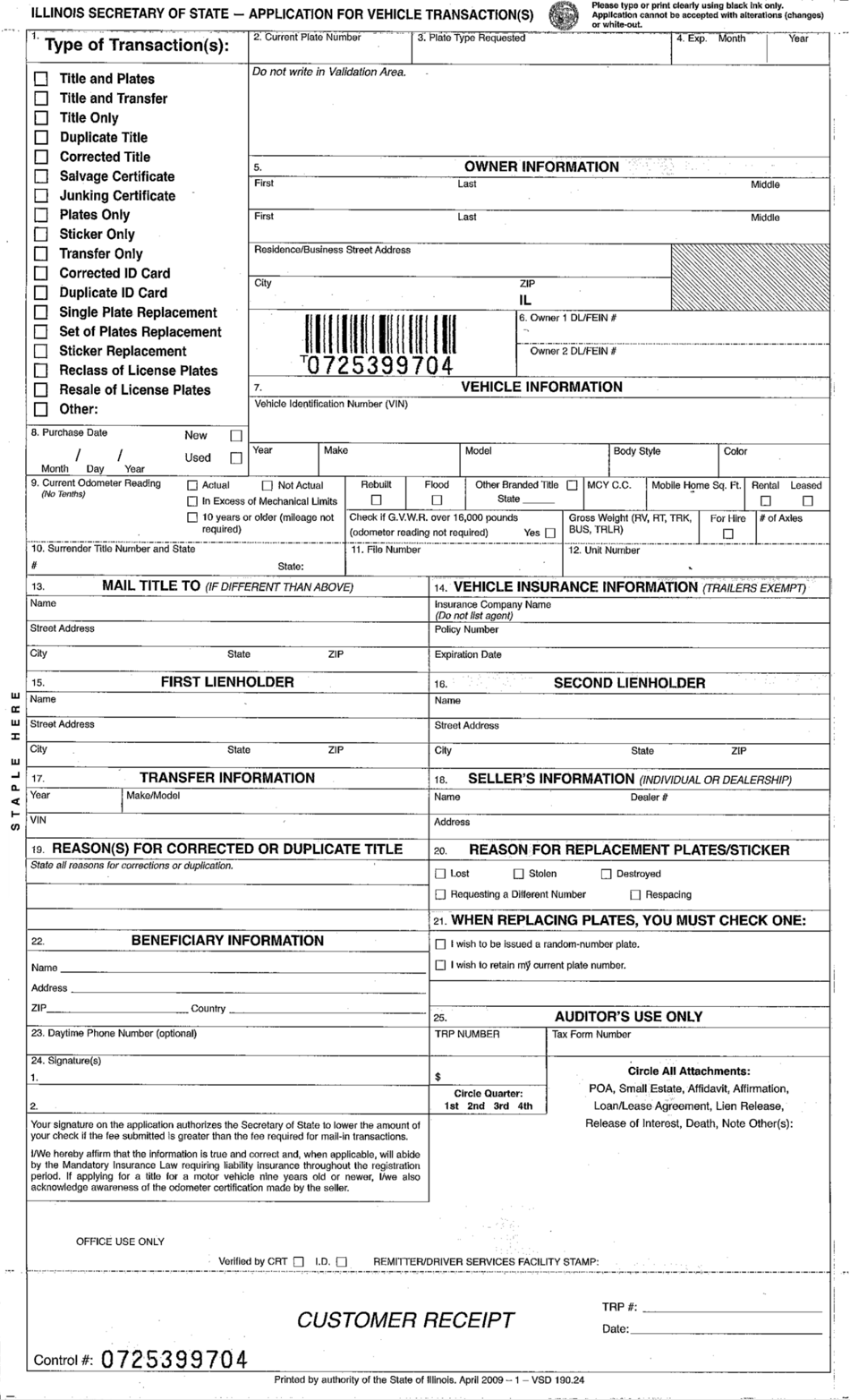 Printable Vsd 190 Form Printable Forms Free Online