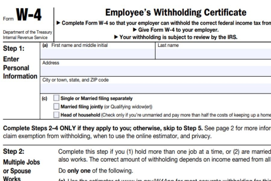 Printable W 4 Form For Employees 2021 Printable Form 2024