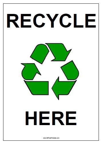 Recycle Here Sign Free Printable