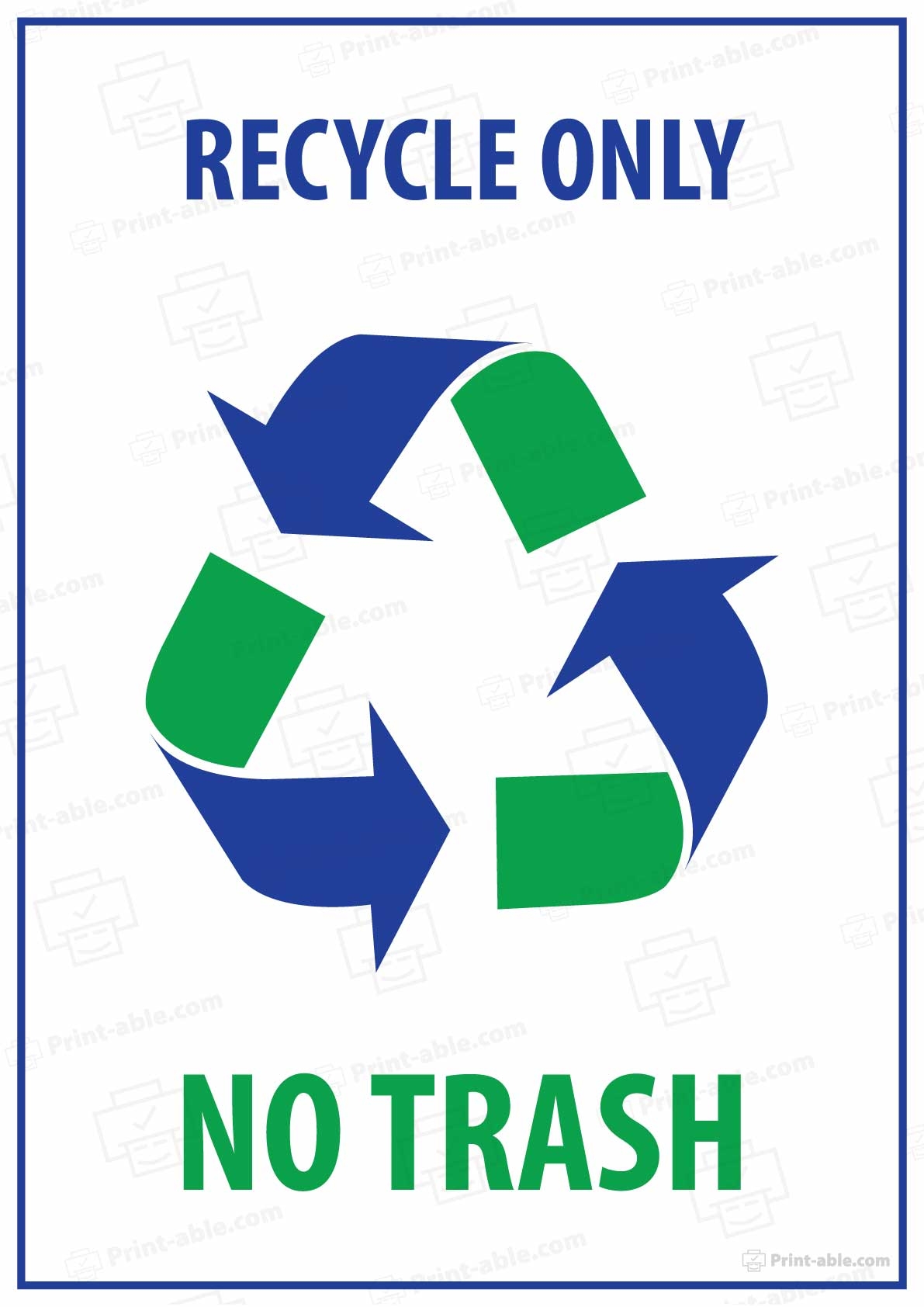 Recycle Sign Printable 3441 Print able