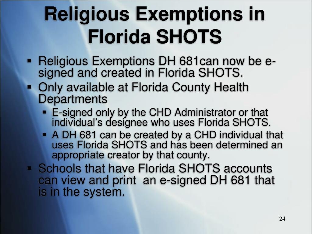 Religious Exemption Florida Dh 681 Form Printable Printable Forms 