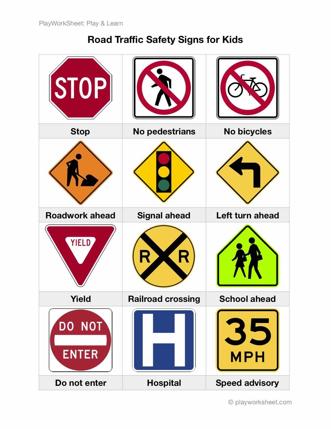 Road Signs For Kids Worksheets Kindergarten Worksheets Road Signs