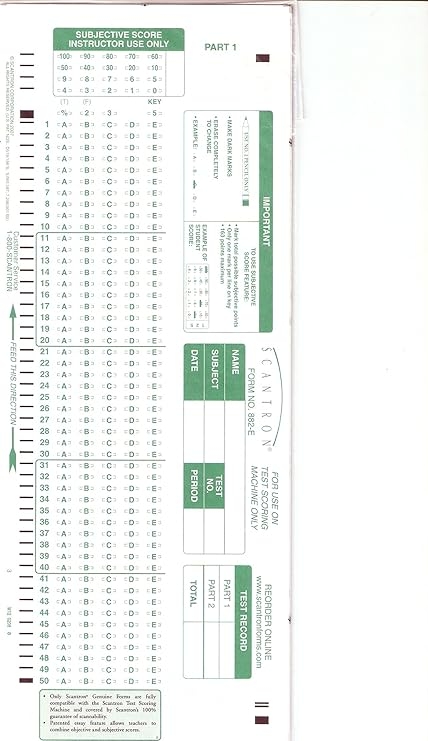 Scantron Form 882 E Printable Printable Forms Free Online Scantron Form 882 E Printable Printable Forms Free Online