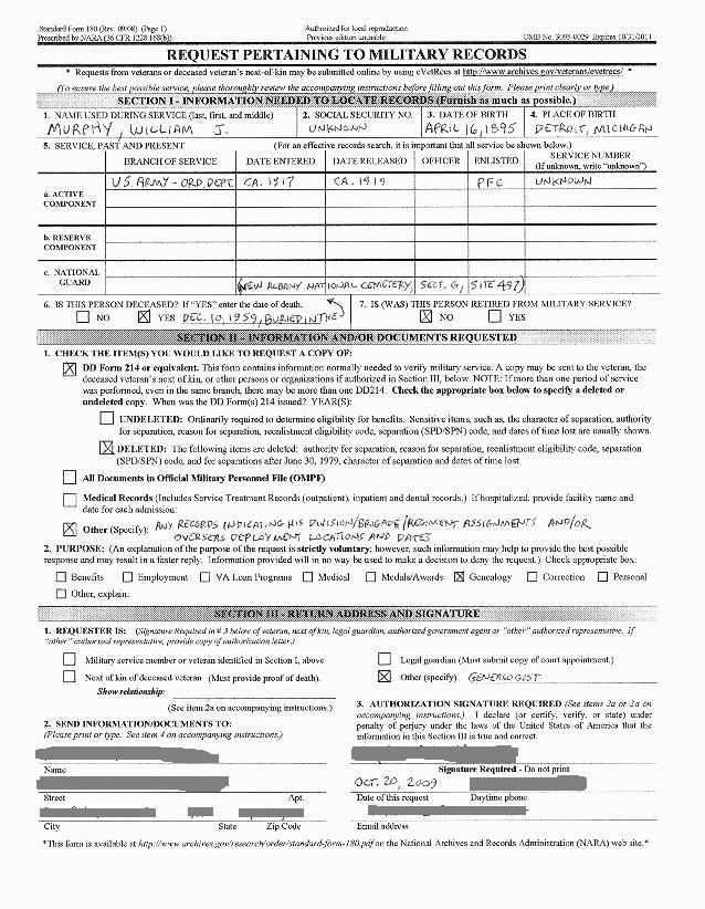 Sf 180 Printable Form