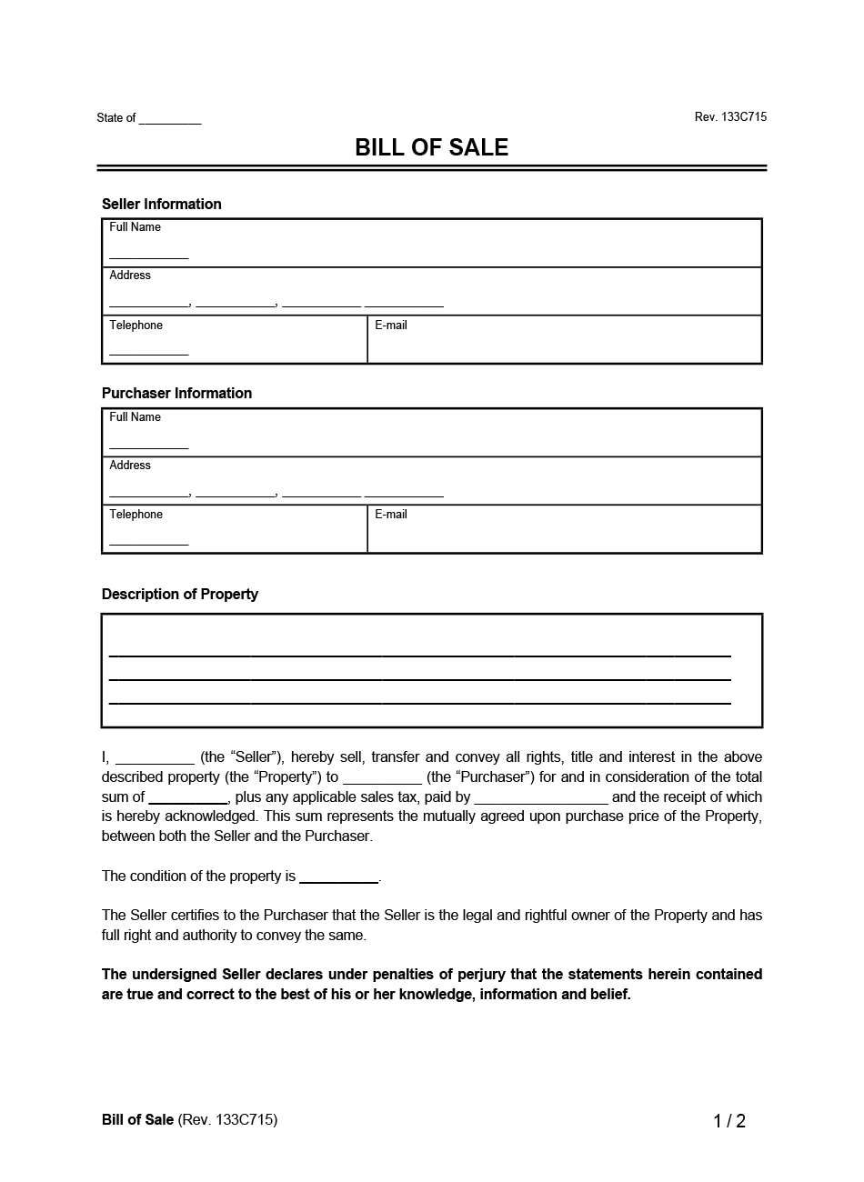 Simple Bill Of Sale Form Printable Opmava